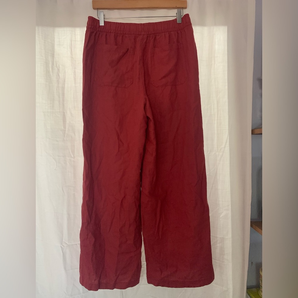 Old Navy high waist wide leg pink linen blend size medium pant